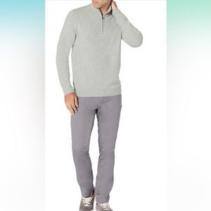 Gray Men's Long-Sleeve Soft Touch Quarter-Zip Sweater